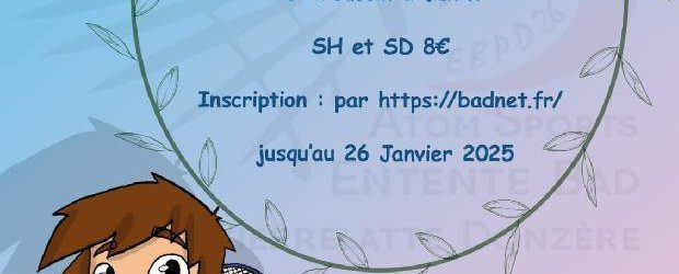 La 6ème étape des TDJ de la saison se déroulera à Pierrelatte le samedi 08 février 2025 à la halle des sports. Ce tournoi est ouvert des catégories Poussin à […]